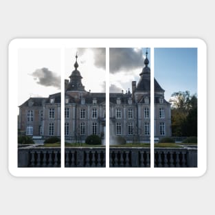 Modave Castle is also known as the Castle of the Counts of Marchin. Liege Province. Autumn sunny day. Sticker